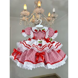 Vestido junino cereja