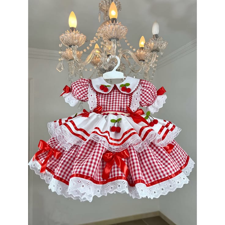 Vestido junino cereja